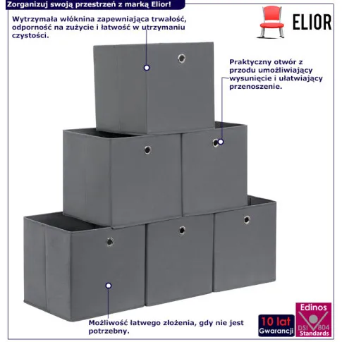 infografika kompletu 6 skladanych organizerow almeri