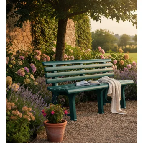 Szczegółowe zdjęcie nr 4 produktu Ławka ogrodowa Aniko - zielona