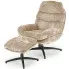Beżowy fotel z funkcją kołyski i podnóżkiem - Berser