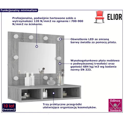 Toaletka ścienna/nablatowa szary sonoma Arvola 4X