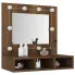 Nowoczesna toaletka z lustrem na blat brązowy dąb - Arvola 4X