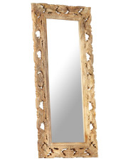 Prostokątne lustro w rzeźbionej ramie z drewna - Minross 4X w sklepie Edinos.pl