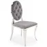 Krzesło medalion w stylu glamour popielaty + srebrny - Ermano
