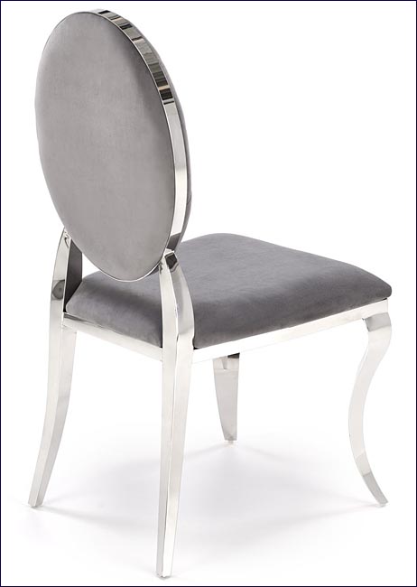 tapicerowane krzesło medalion popielaty+ srebrny Ermano