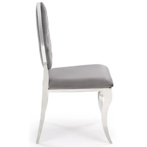szaro srebrne ludwikowskie krzesło glamour Ermano