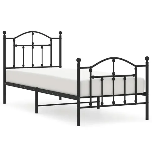 Czarne łóżko z metalu Wroxo