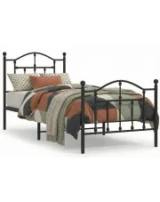 Czarne metalowe łóżko pojedyncze 90x200 cm - Azos w sklepie Edinos.pl