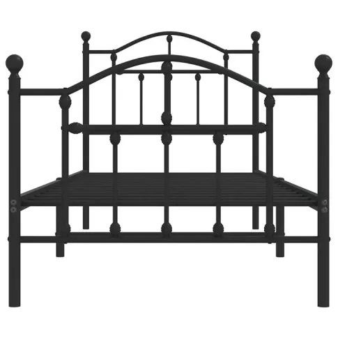 Czarne loftowe łóżko metalowe Wroxo