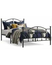 Czarne metalowe łóżko industrialne 100x200cm - Azos w sklepie Edinos.pl