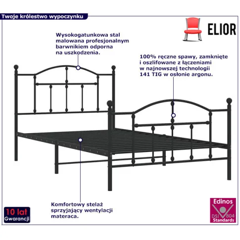 Metalowe lozko Wroxo czarne