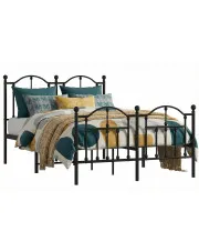 Czarne metalowe łóżko w stylu loftowym 120x200cm - Azos w sklepie Edinos.pl