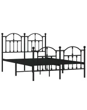 Czarne metalowe łóżko w stylu loftowym 120x200cm - Wroxo