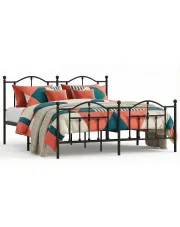 Czarne metalowe łóżko loftowe 140x200cm - Azos w sklepie Edinos.pl