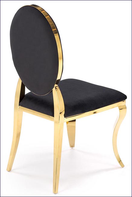 tapicerowane krzesło medalion czarny + złoty Ermano