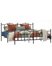 Czarne metalowe łóżko loftowe 200x200cm - Azos w sklepie Edinos.pl