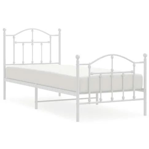 Białe łóżko z metalu Wroxo