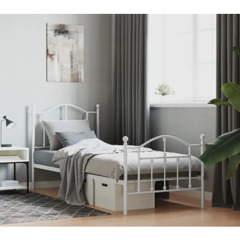 Biale lozko z metalu Wroxo loftowe