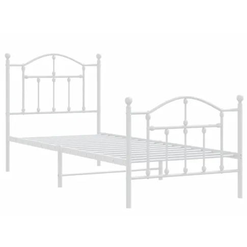 Białe metalowe łózko Wroxo