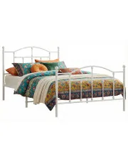 Białe metalowe łóżko pojedyncze 100x200 cm - Azos w sklepie Edinos.pl