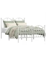 Białe metalowe łóżko industrialne 120x200 cm - Azos w sklepie Edinos.pl