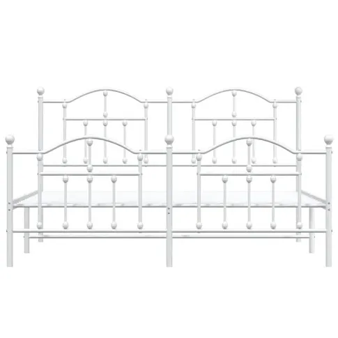 Białe łóżko z metalu Wroxo