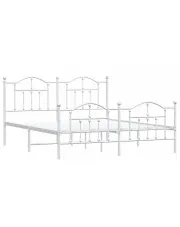 Białe metalowe łóżko małżeńskie 160x200 cm - Wroxo w sklepie Edinos.pl