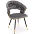 Krzesło welwetowe w stylu glamour popielaty + złoty - Braga