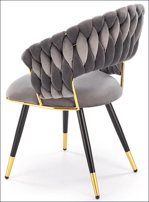 tapicerowane krzesło popielaty + złoty Braga