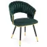 Krzesło tapicerowane w stylu glamour zielony + złoty - Braga