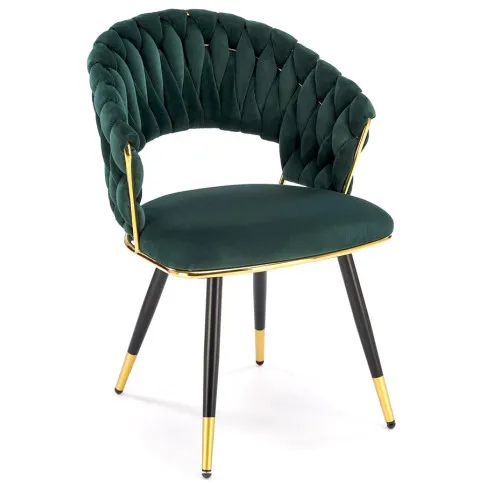 tapicerowane krzesło zielono złote Braga