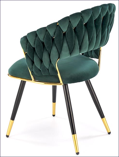 tapicerowane krzesło zielony + złoty Braga