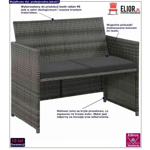 Fotografia Ławka ogrodowa Giaros - szara z kategorii Meble ogrodowe