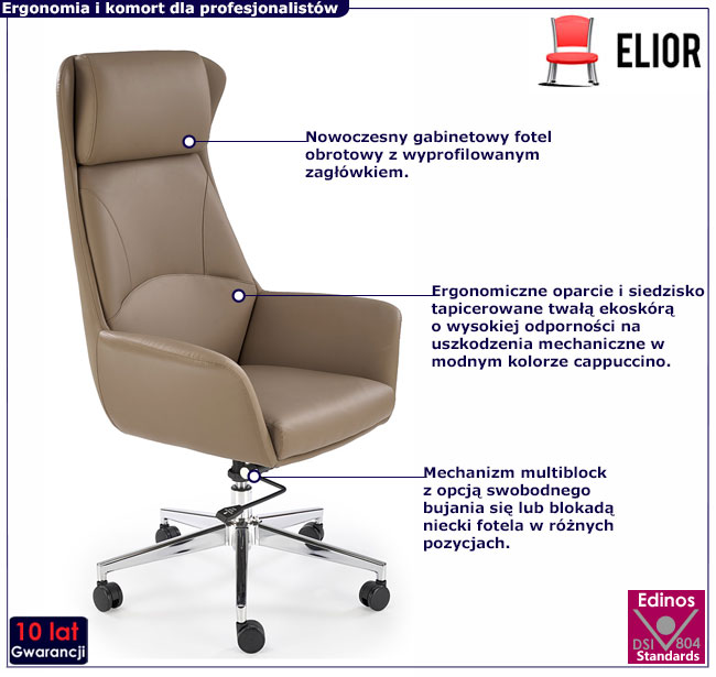 obrotowy fotel biurowy z multiblock Contigo