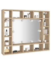 Toaletka z lustrem i półkami na biurko dąb sonoma - Moha