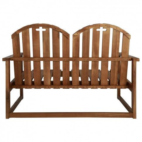 Szczegółowe zdjęcie nr 4 produktu Drewniana ławka ogrodowa Manus - brązowa