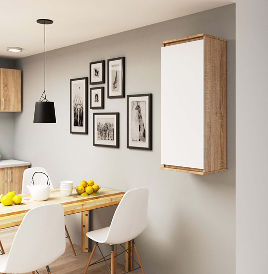 Wizualizacja wiszącej szafki Asteria dąb sonoma+biały