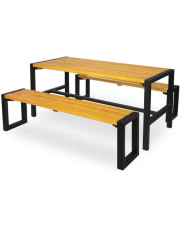 Komplet nowoczesnych mebli ogrodowych stół i 2 ławki - Votiso w sklepie Edinos.pl