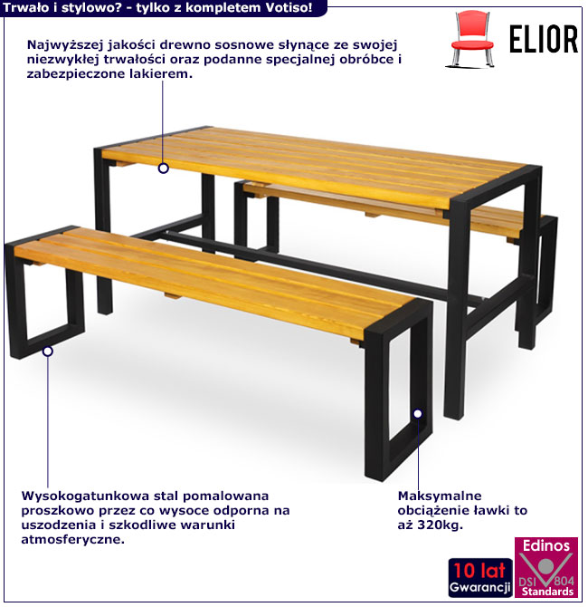Komplet eleganckich mebli do ogródka restauracyjnego Limora