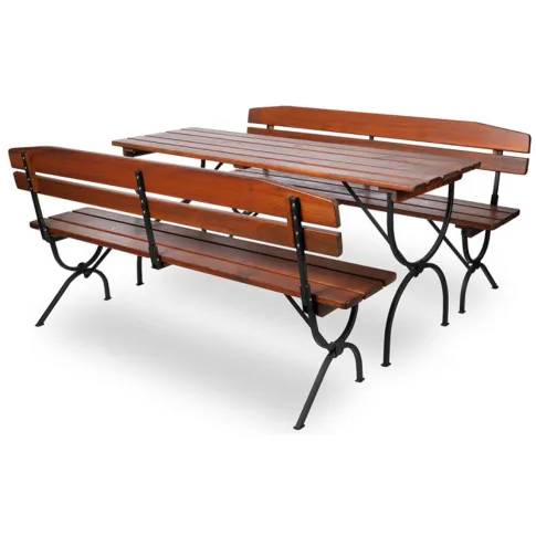 Stół z 2 ławkami do ogródka restauracyjnego Octeri