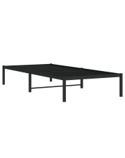 Czarne metalowe łóżko industrialne 90x200 cm - Dafines