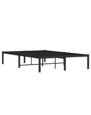 Czarne metalowe łóżko industrialne 140x200 cm - Dafines