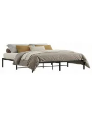 Czarne loftowe łóżko małżeńskie 200x200 cm - Tresto w sklepie Edinos.pl