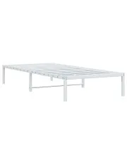 Białe metalowe łóżko jednoosobowe w stylu loft 90x200 cm - Dafines