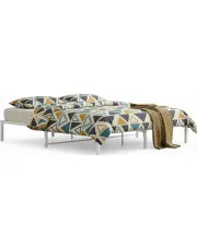 Białe industrialne łóżko metalowe 120x200 cm - Tresto w sklepie Edinos.pl