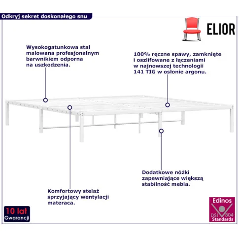 Loftowe białe łóżko Dafines