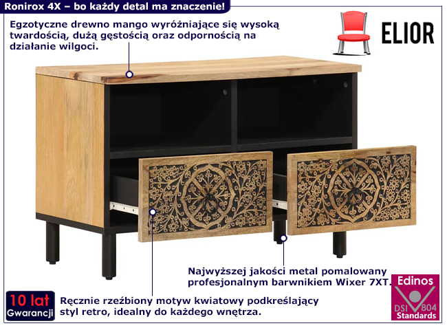 Szafka RTV na metalowych nóżkach Dikon 4X