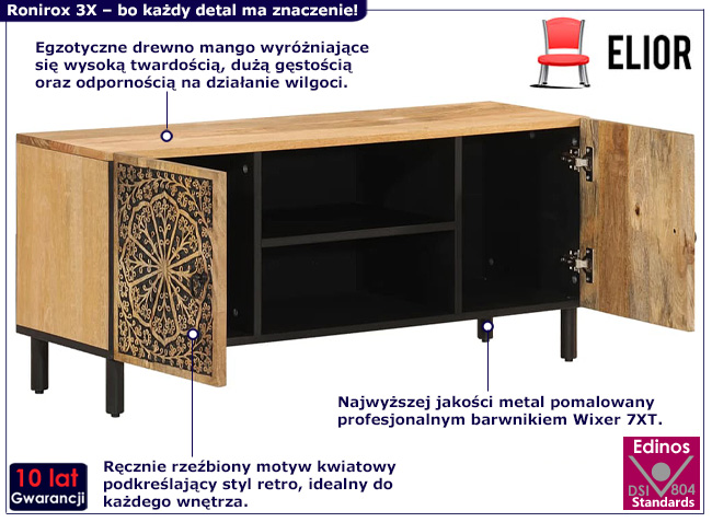 Szafka RTV na metalowych nóżkach Dikon 3X