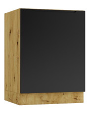 Dolna szafka kuchenna 60 cm dąb artisan + czarny - Granada 8X w sklepie Edinos.pl
