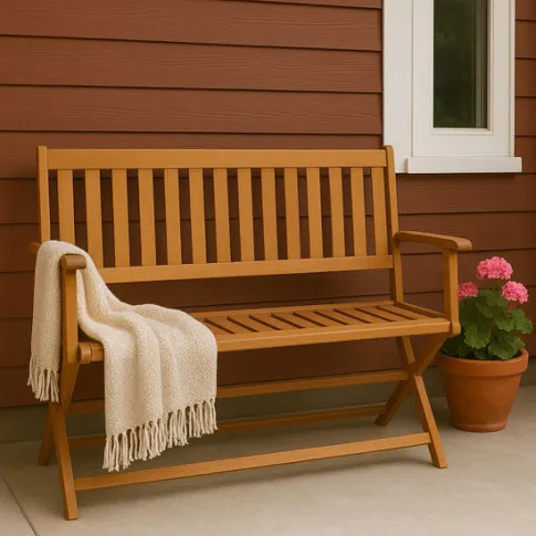 Zdjęcie drewniana ławka ogrodowa Immel - brązowa | Edinos.pl