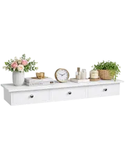 Biała półka wisząca z 3 szufladami - Larosa w sklepie Edinos.pl